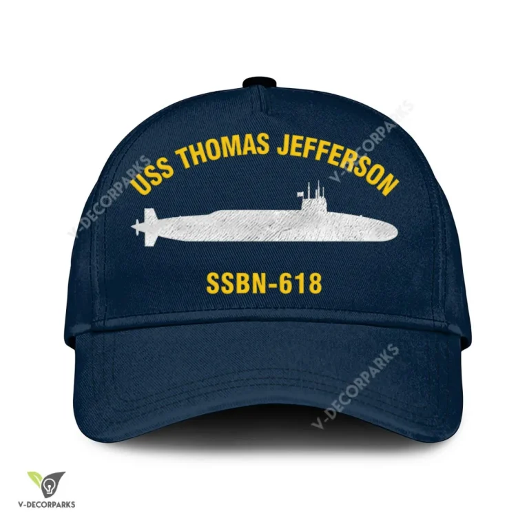 Uss Thomas Jefferson Ssbn-618 Classic Baseball Cap Gift For Navy Veteran, Custom Print/embroidered Us Navy Ships Classic Cap