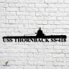 Uss Thornback Ss 418 Navy Ship Metal Art, Navy Ships Silhouette Metal Gift For Navy Veteran, Custom Us Navy Ship Metal Sign