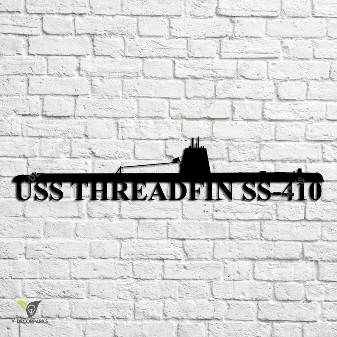USS-Threadfin-SS-410_metalmu.webp Uss Threadfin Ss-410 Navy Ship Metal Art, Navy Ships Silhouette Metal Gift For Navy Veteran, Custom Us Navy Ship Metal Sign