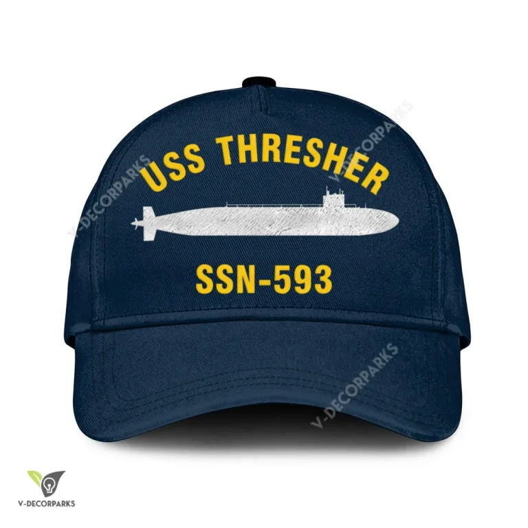 Uss Thresher Ssn-593 Classic Baseball Cap Gift For Navy Veteran, Custom Print/embroidered Us Navy Ships Classic Cap