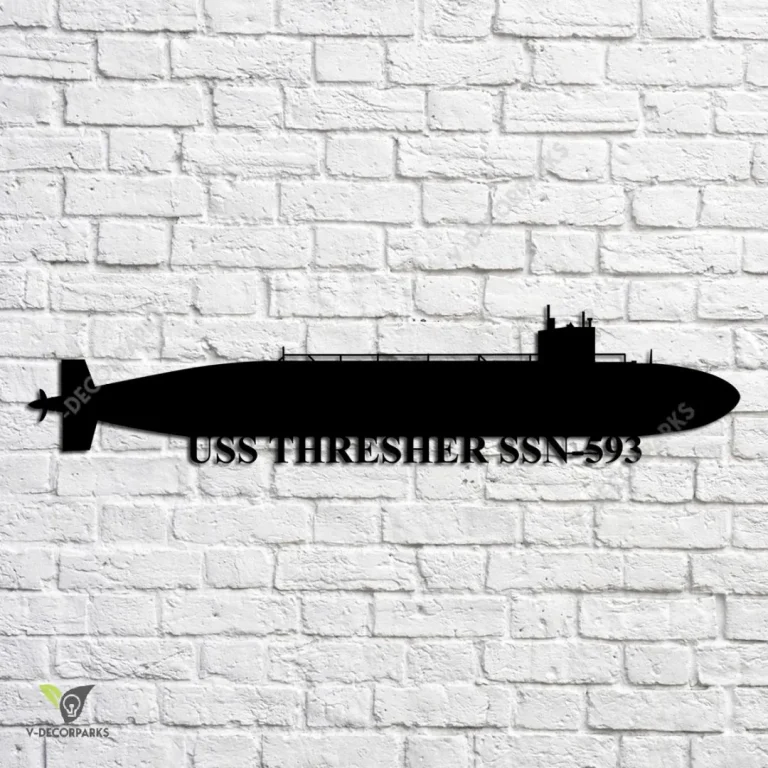 Uss Thresher Ssn-593 Navy Ship Metal Art, Navy Ships Silhouette Metal Gift For Navy Veteran, Custom Us Navy Ship Metal Sign