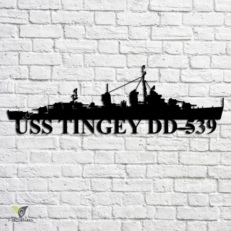 Uss Tingey Dd-539 Navy Ship Metal Art, Navy Ships Silhouette Metal Gift For Navy Veteran, Custom Us Navy Ship Metal Sign