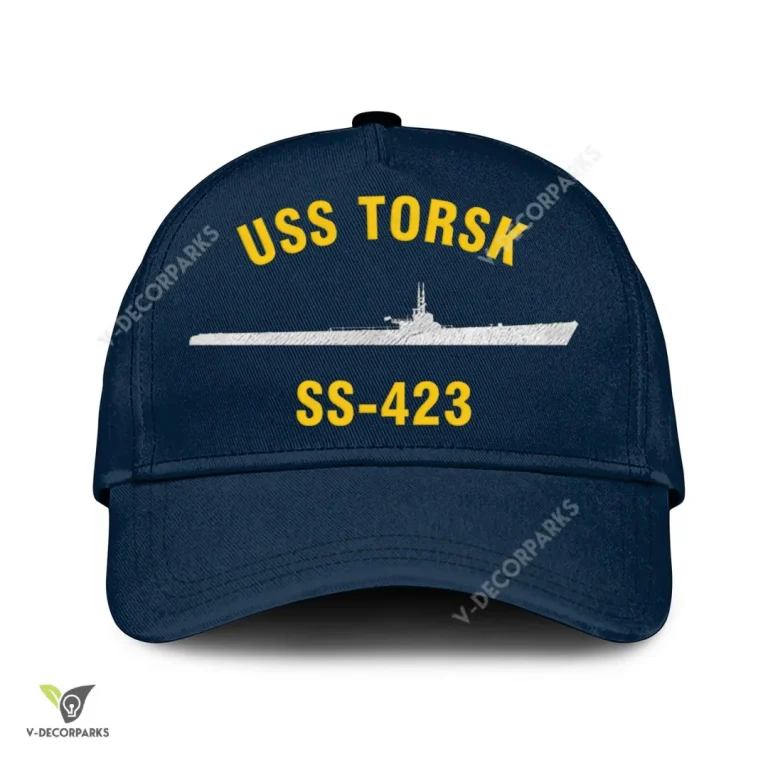 Uss Torsk Ss 423 Classic Baseball Cap Gift For Navy Veteran, Custom Print/embroidered Us Navy Ships Classic Cap