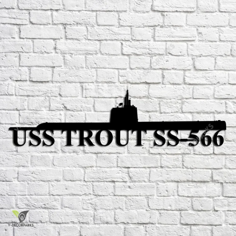 Uss Trout Ss-566 Navy Ship Metal Art, Navy Ships Silhouette Metal Gift For Navy Veteran, Custom Us Navy Ship Metal Sign