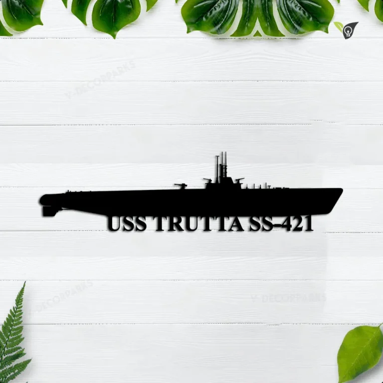 Personalized Submarine Uss Trutta Ss-421 Metal Wall Art, Custom Us Navy Ships Metal Sign, Metal Veteran Decor, Navy Gift, Decor Decoration