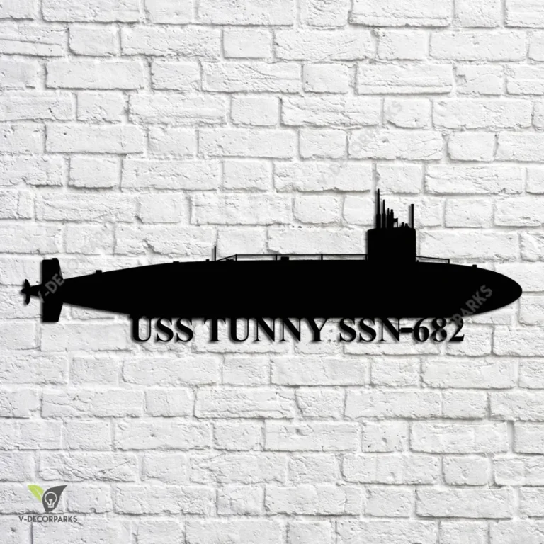 Uss Tunny Ssn 682 Navy Ship Metal Art, Navy Ships Silhouette Metal Gift For Navy Veteran, Custom Us Navy Ship Metal Sign