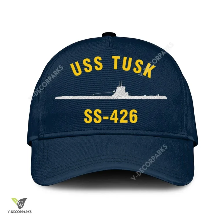 Uss Tusk Ss-426 Classic Baseball Cap Gift For Navy Veteran, Custom Print/embroidered Us Navy Ships Classic Cap