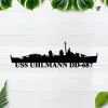 Uss Uhlmann Dd-687 Metal Wall Art, Custom Us Navy Ships Metal Sign, Metal Veteran Decor, Navy Gift, Decor Decoration