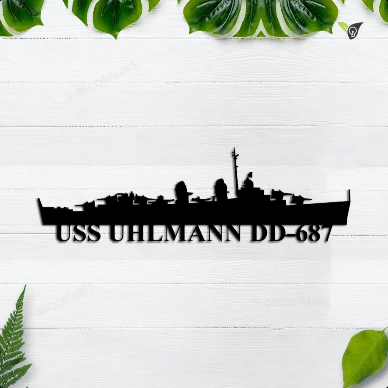 Uss Uhlmann Dd-687 Metal Wall Art, Custom Us Navy Ships Metal Sign, Metal Veteran Decor, Navy Gift, Decor Decoration