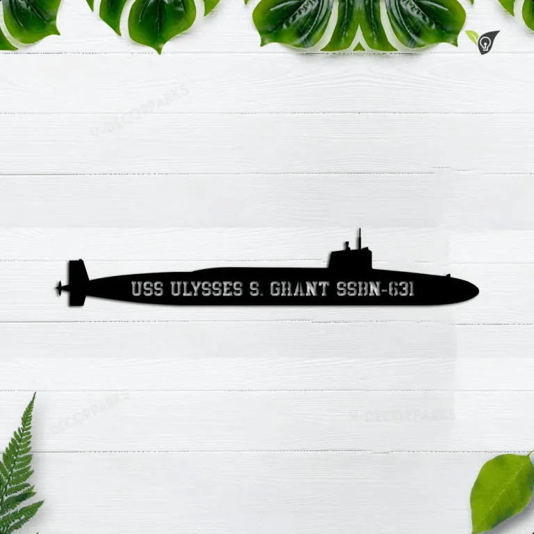 Personalized Submarine Uss Ulysses-s.-grant-ssbn-631 Metal Wall Art, Custom Us Navy Ships Metal Sign, Metal Veteran Decor, Navy Gift, Decor Decoration