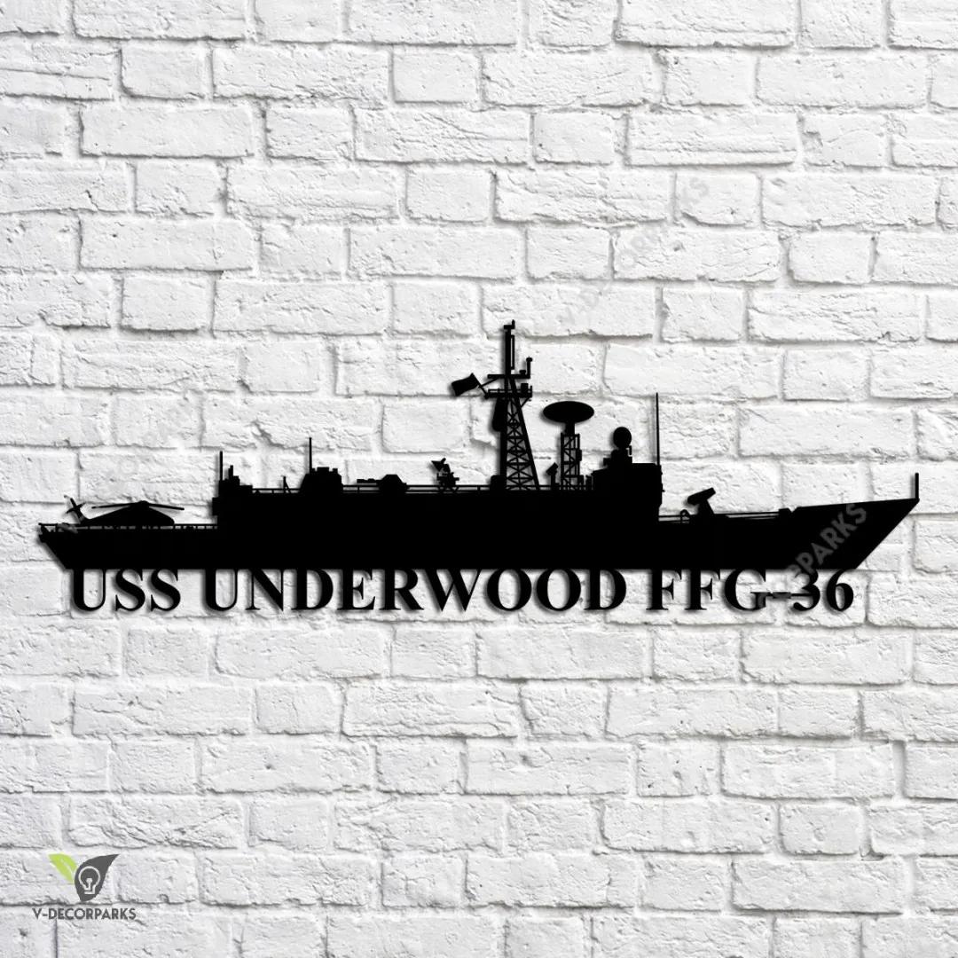 USS-Underwood-FFG-36_metalmu.webp Uss Underwood Ffg-36 Navy Ship Metal Art, Navy Ships Silhouette Metal Gift For Navy Veteran, Custom Us Navy Ship Metal Sign