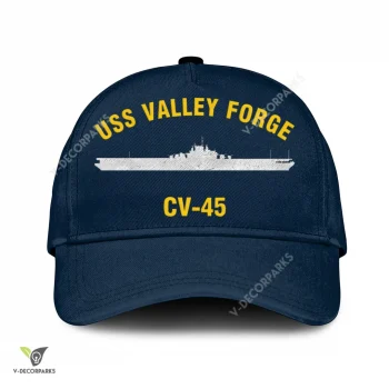 Uss Valley Forge Cv-45 Classic Baseball Cap Gift For Navy Veteran, Custom Print/embroidered Us Navy Ships Classic Cap