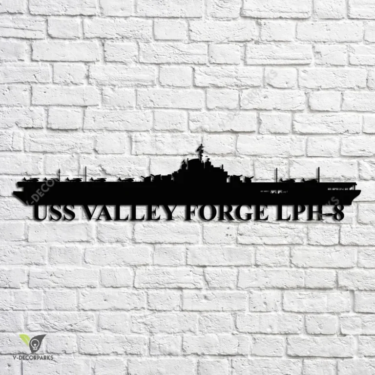 Uss Valley Forge Lph-8 Navy Ship Metal Art, Navy Ships Silhouette Metal Gift For Navy Veteran, Custom Us Navy Ship Metal Sign