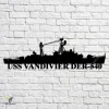 Uss Vandivier Der-540 Navy Ship Metal Art, Navy Ships Silhouette Metal Gift For Navy Veteran, Custom Us Navy Ship Metal Sign