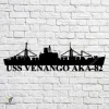 Uss Venango Aka 82 Navy Ship Metal Art, Navy Ships Silhouette Metal Gift For Navy Veteran, Custom Us Navy Ship Metal Sign