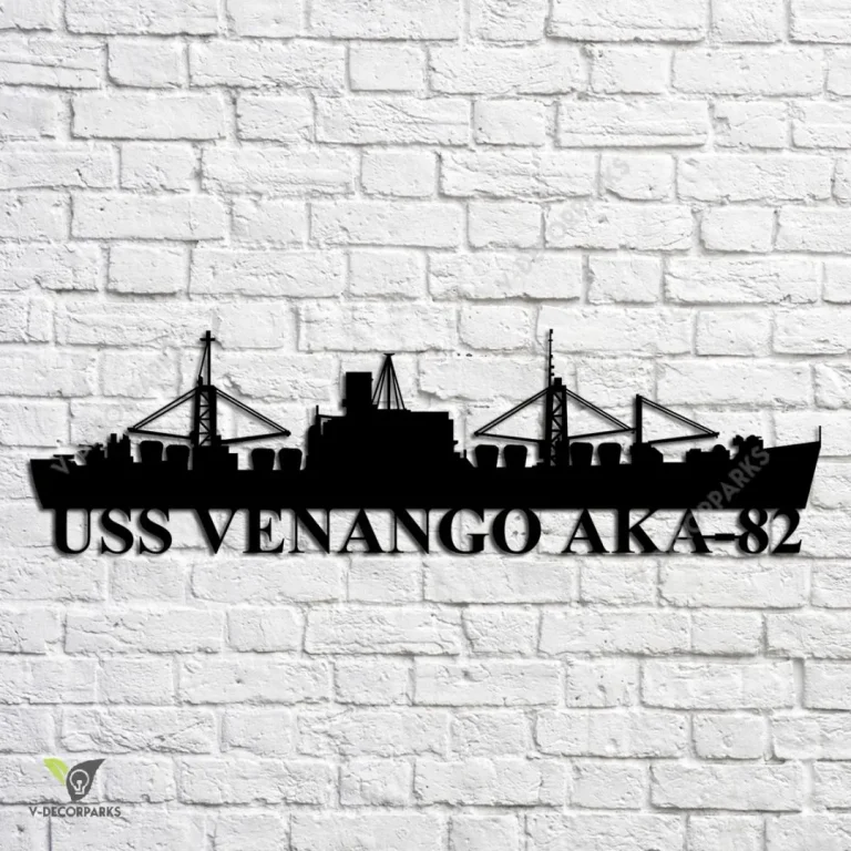 Uss Venango Aka 82 Navy Ship Metal Art, Navy Ships Silhouette Metal Gift For Navy Veteran, Custom Us Navy Ship Metal Sign