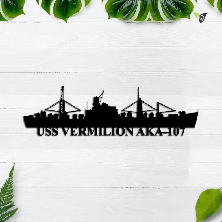 Uss Vermilion Aka-107 Metal Wall Art, Custom Us Navy Ships Metal Sign, Metal Veteran Decor, Navy Gift, Decor Decoration