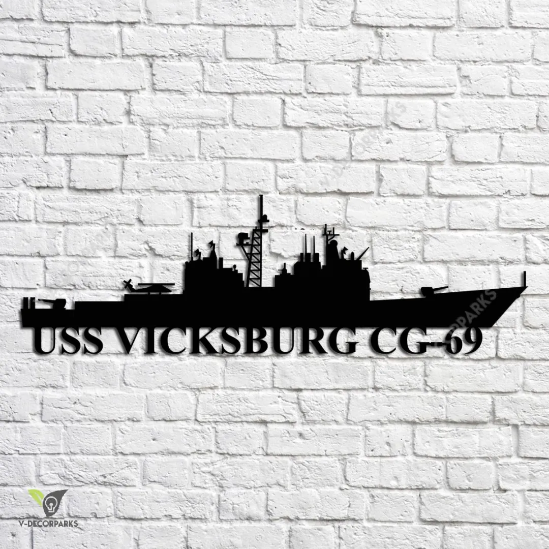 USS-Vicksburg-CG-69_metalmu.webp Uss Vicksburg Cg-69 Navy Ship Metal Art, Navy Ships Silhouette Metal Gift For Navy Veteran, Custom Us Navy Ship Metal Sign