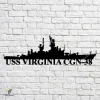 Uss Virginia Cgn-38 Navy Ship Metal Art, Navy Ships Silhouette Metal Gift For Navy Veteran, Custom Us Navy Ship Metal Sign