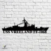 Uss Vreeland Ff-1068 Navy Ship Metal Art, Navy Ships Silhouette Metal Gift For Navy Veteran, Custom Us Navy Ship Metal Sign