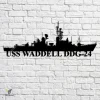 Uss Waddell Ddg-24 Navy Ship Metal Art, Navy Ships Silhouette Metal Gift For Navy Veteran, Custom Us Navy Ship Metal Sign