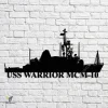 Uss Warrior Mcm-10 Navy Ship Metal Art, Navy Ships Silhouette Metal Gift For Navy Veteran, Custom Us Navy Ship Metal Sign