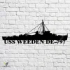 Uss Weeden De-797 Navy Ship Metal Art, Navy Ships Silhouette Metal Gift For Navy Veteran, Custom Us Navy Ship Metal Sign