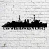 Uss Weehawken Cm 12 Navy Ship Metal Art, Navy Ships Silhouette Metal Gift For Navy Veteran, Custom Us Navy Ship Metal Sign