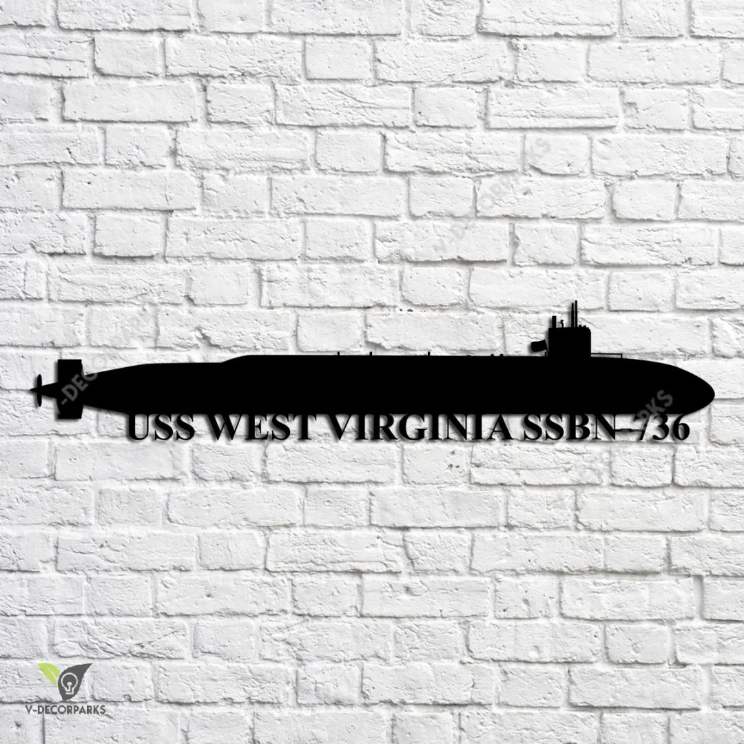 USS-West-Virginia-SSBN-736_metal-_1_mu.webp Uss West Virginia Ssbn-736 V2 Navy Ship Metal Art, Navy Ships Silhouette Metal Gift For Navy Veteran, Custom Us Navy Ship Metal Sign