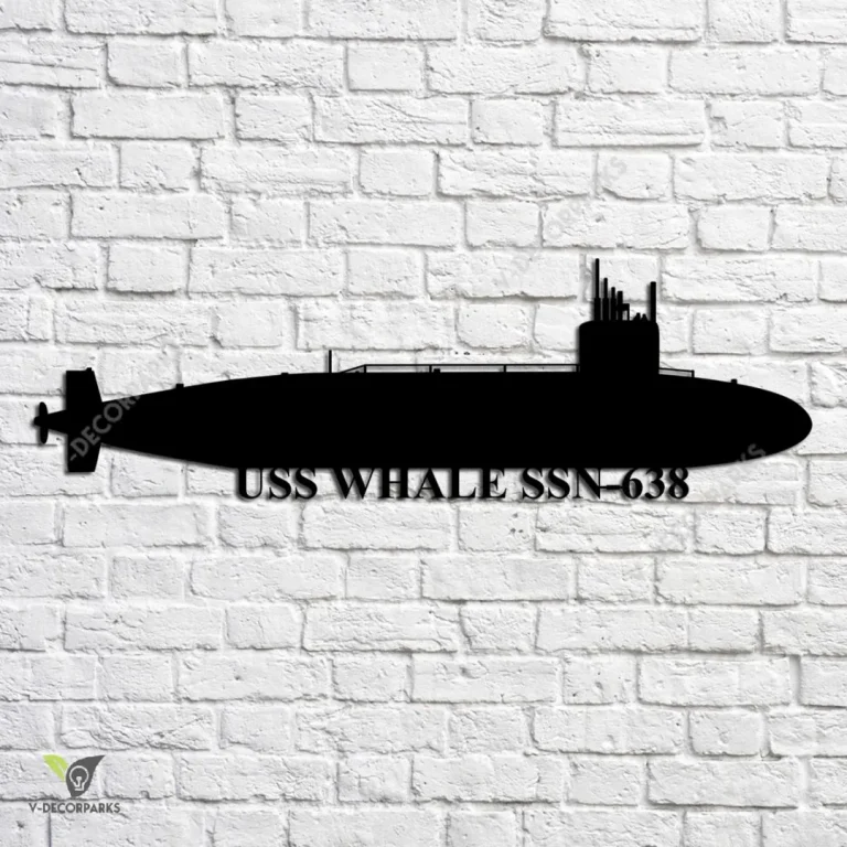 Uss Whale Ssn-638 Navy Ship Metal Art, Navy Ships Silhouette Metal Gift For Navy Veteran, Custom Us Navy Ship Metal Sign