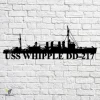 Uss Whipple Dd-217 Navy Ship Metal Art, Navy Ships Silhouette Metal Gift For Navy Veteran, Custom Us Navy Ship Metal Sign