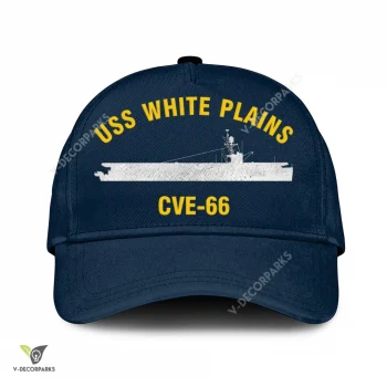 Uss White Plains Cve-66 Classic Baseball Cap Gift For Navy Veteran, Custom Print/embroidered Us Navy Ships Classic Cap