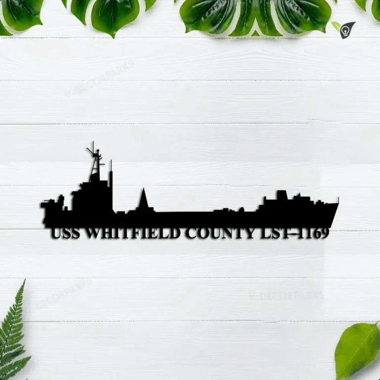 Uss Whitfield County Lst-1169 Navy Ships Metal Sign, Custom Navy Ship Sign, Independence Day, Navy Wall Decor Gift For Us Veterans