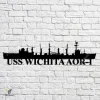 Uss Wichita Aor-1 Navy Ship Metal Art, Navy Ships Silhouette Metal Gift For Navy Veteran, Custom Us Navy Ship Metal Sign