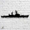 Uss William H. Standley-dlg-32 Navy Ship Metal Art, Navy Ships Silhouette Metal Gift For Navy Veteran, Custom Us Navy Ship Metal Sign