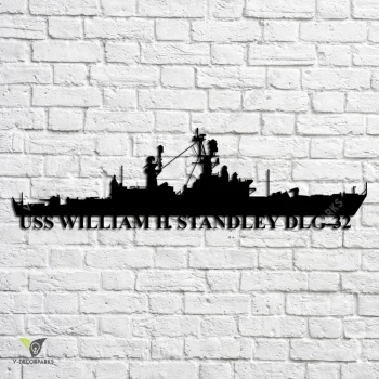 Uss William H. Standley-dlg-32 Navy Ship Metal Art, Navy Ships Silhouette Metal Gift For Navy Veteran, Custom Us Navy Ship Metal Sign