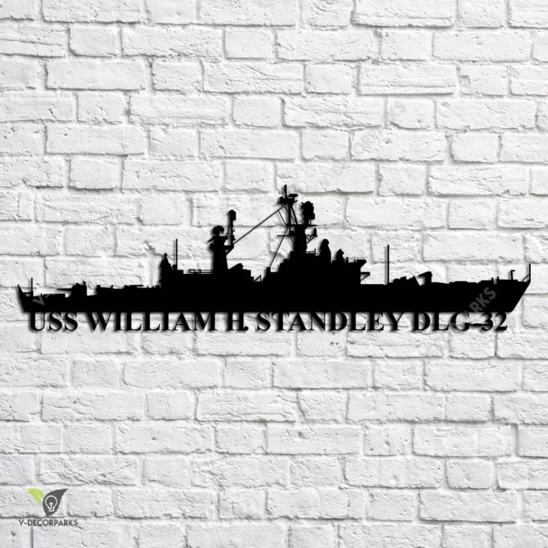 Uss William H. Standley-dlg-32 Navy Ship Metal Art, Navy Ships Silhouette Metal Gift For Navy Veteran, Custom Us Navy Ship Metal Sign