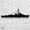 Uss William T. Powell-de-213 Navy Ship Metal Art, Navy Ships Silhouette Metal Gift For Navy Veteran, Custom Us Navy Ship Metal Sign