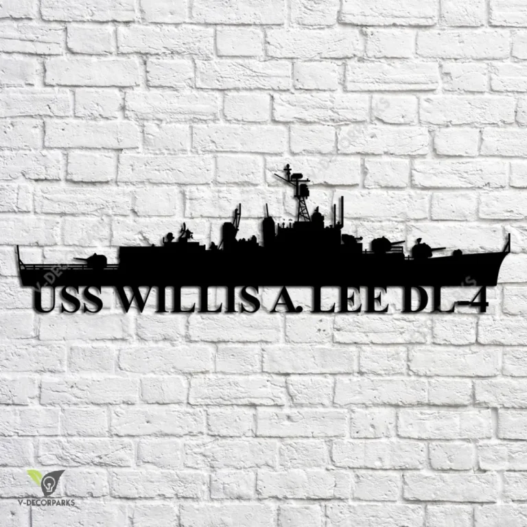 Uss Willis A. Lee-dl-4 Navy Ship Metal Art, Navy Ships Silhouette Metal Gift For Navy Veteran, Custom Us Navy Ship Metal Sign