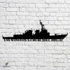 Uss Winston S. Churchill Ddg-81 Navy Ship Metal Art, Navy Ships Silhouette Metal Gift For Navy Veteran, Custom Us Navy Ship Metal Sign