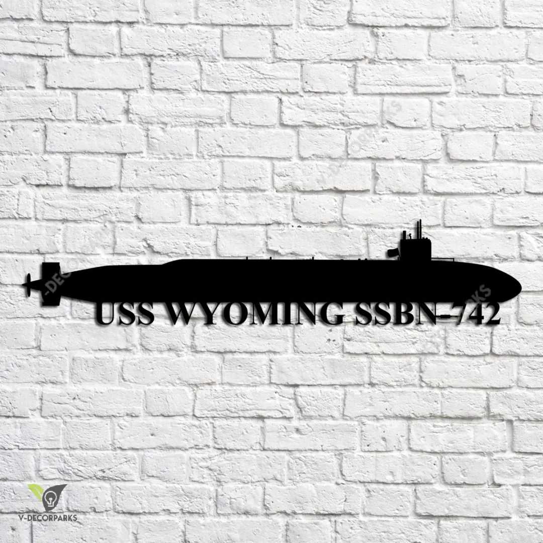 USS-Wyoming-SSBN-742_metal-_1_mu.webp Uss Wyoming Ssbn-742 V2 Navy Ship Metal Art, Navy Ships Silhouette Metal Gift For Navy Veteran, Custom Us Navy Ship Metal Sign