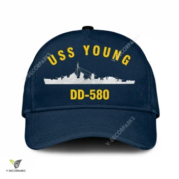 Uss Young Dd-580 Classic Baseball Cap Gift For Navy Veteran, Custom Print/embroidered Us Navy Ships Classic Cap