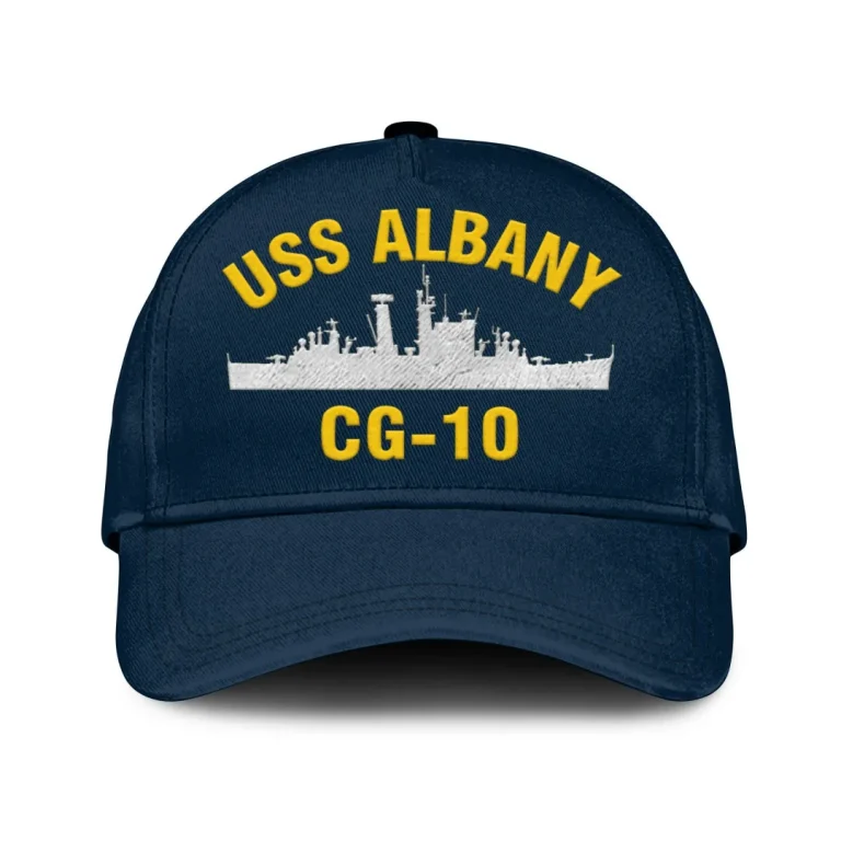 Uss Albany Cg-10 Classic Cap, Custom Print/embroidered Us Navy Ships Classic Baseball Cap, Gift For Navy Veteran