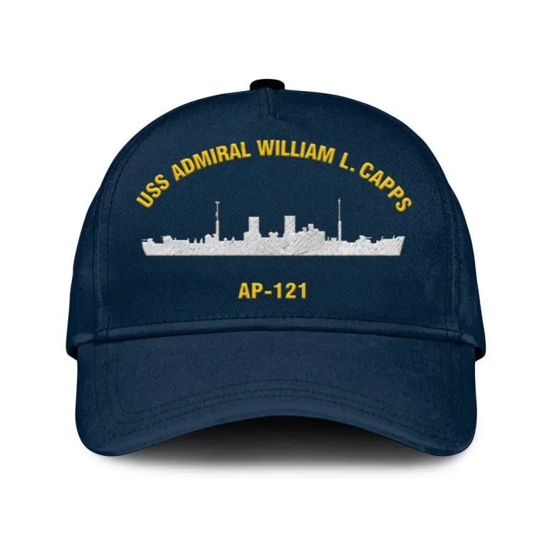 Uss Admiral William L. Capps Ap-121 Classic Cap, Custom Print/embroidered Us Navy Ships Classic Baseball Cap, Gift For Navy Veteran