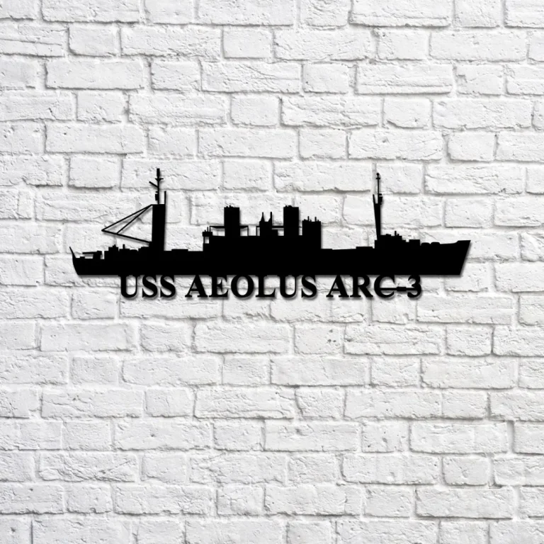 Uss Aeolus Arc-3 Navy Ship Metal Sign, Memory Wall Metal Sign Gift For Navy Veteran