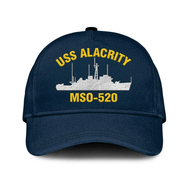 Uss Alacrity Mso-520 Classic Cap, Custom Print/embroidered Us Navy Ships Classic Baseball Cap, Gift For Navy Veteran