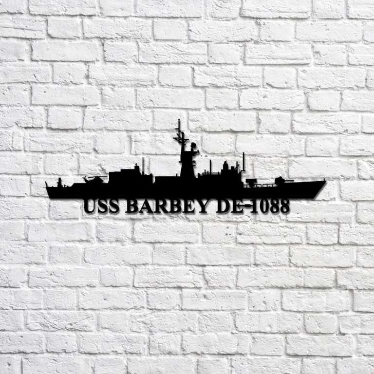 Uss Barbey De-1088 Navy Ship Metal Sign, Memory Wall Metal Sign Gift For Navy Veteran