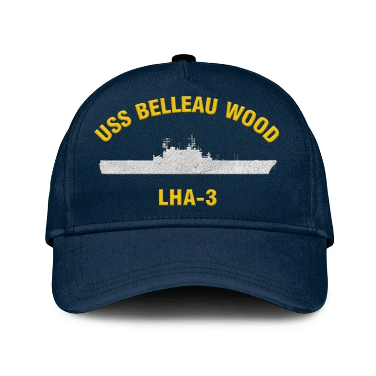 Uss Belleau Wood Lha-3 Classic Cap, Custom Print/embroidered Us Navy Ships Classic Baseball Cap, Gift For Navy Veteran