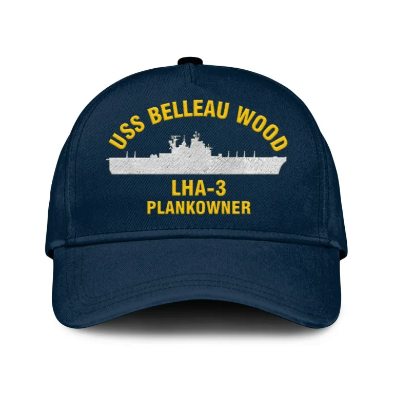 Uss Belleau Wood Lha-3 Plankowner Classic Cap, Custom Print/embroidered Us Navy Ships Classic Baseball Cap, Gift For Navy Veteran