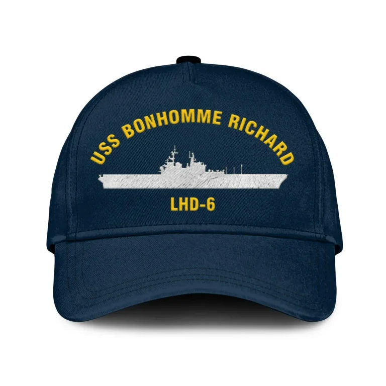 Uss Bonhomme Richard Lhd 6 Classic Cap, Custom Print/embroidered Us Navy Ships Classic Baseball Cap, Gift For Navy Veteran